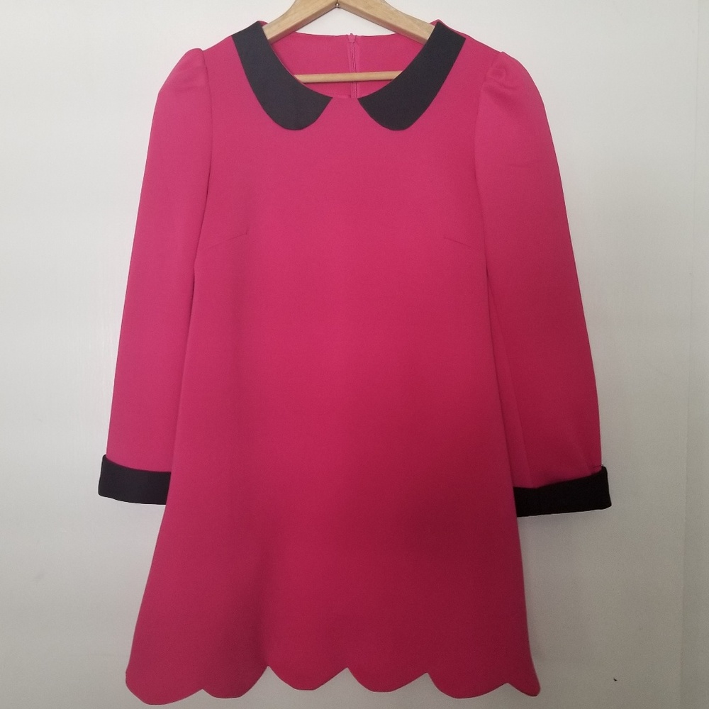 Scuba Scalloped Mod Style Dress Size Xs